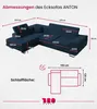 BroMARKT Ecksofa ANTON Schlaffunktion Bettkasten L-Form Produktbild-Vorschau 8