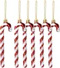 6x Zuckerstangen rot-weiß – glitzernder Baumschmuck für Produktbild-Vorschau 1