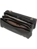 A black Guess handbag is shown from a top-down perspective, with its compartments open. Produktbild-Vorschau