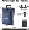 Wiltec 3 in 1 Gepäckträgertasche blau, Fahrradtasche Produktbild-Vorschau 3