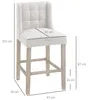 HOMCOM 2er-Set Barhocker moderne Küchenstühle Leinen-Touch Produktbild-Vorschau 3