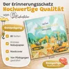 Aufgeschlagenes Freundebuch mit Infografik: Naturpapier, Goldprägung, Hardcover, 80 Seiten Produktbild-Vorschau