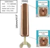 A copper anode with measurement details and close-up views of its screw mechanism. Produktbild-Vorschau