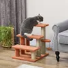 PawHut Haustiertreppe mit Kratzbaum Ball 3-stufige Produktbild-Vorschau 2