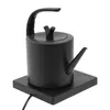A black electric kettle on its charging base. Podgląd zdjęcia produktu