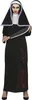 A person dressed in a killer nun costume holding a large knife. Podgląd zdjęcia produktu