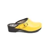 Damen Holzclogs aus Echtleder Gelb mit schwarzer Holzsohle Produktbild-Vorschau 2
