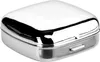 A close-up, studio shot of a silver pillbox. Produktbild-Vorschau