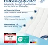 A product image with descriptive text and certifications, showing a folded white duvet. Náhled obrázku produktu