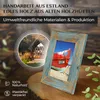 Rustikaler Bilderrahmen 13x18 cm hellblau aus recyceltem Produktbild-Vorschau 3
