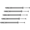 A set of six wall anchors with screws, laid out horizontally against a white background. Produktbild-Vorschau