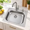 50 × 50 cm Einbauspüle Edelstahl Komplettset mit Armatur & Produktbild-Vorschau 1
