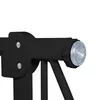 Close-up of a black metal gate hinge mechanism with a clear plastic cap. Voir les images du produit