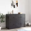 vidaXL Příborník černý 99x39x73 cm ocelový Náhled obrázku produktu 3