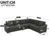 Merax L-förmiges Ecksofa, 6-Sitzer Modulsofa Sofa mit USB Produktbild-Vorschau 4