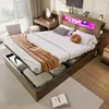 Estructura de cama de madera Merax, 140x200 cm, con espacio Vista previa de la imagen del producto 5