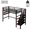 A diagram of a loft bed with dimensions indicated by red lines and numbers. Produktbild-Vorschau