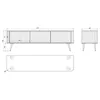 Technical drawing with dimensions of a TV lowboard. Anteprima dell’immagine prodotto