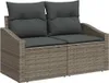 Garten-Sofa-Set mit Speicher 9 pcs Grau Poly Rattan Produktbild-Vorschau 4