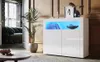 SONNI komoda biela vysoký lesk 108x40x92cm s LED 12 farieb Náhľad obrázku produktu 11