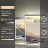 A product image showcasing a lighted mirror with a mountain landscape behind it, highlighting its features. Anteprima dell’immagine prodotto