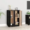 vidaXL Sideboard Schwarz 60x35x80 cm Massivholz Kiefer Produktbild-Vorschau 3