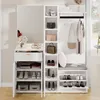 Merax Garderobenset, schmale Wandgarderobe mit Spiegel, Produktbild-Vorschau 4