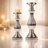 2er Set Kerzenleuchte 32 & 39 cm Silber Keramik Hochglanz Produktbild-Vorschau 7