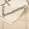 Hochflor Langflor Shaggy Teppich Boho Rauten Creme, Produktbild-Vorschau 3