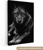 MuchoWow® - Leinwandbilder - Tiere - Wolf - Schwarz - Weiß Produktbild-Vorschau 1
