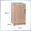 A kitchen cabinet with a sink and dimensions shown. Náhľad obrázku produktu
