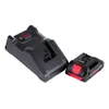 A black Bosch battery charger and a black and red Bosch ProCORE battery are shown on a white background. Podgląd zdjęcia produktu