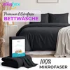 EllaTex Premium Mikrofaser Bettwäsche 200x200 + 2x 80x80 cm Produktbild-Vorschau 2