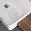doporro Lavabo Semincasso 50 cm in Vetroceramica Bianco, Anteprima dell’immagine prodotto 5