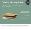 Diagram showing the layered construction of a furniture panel with text labels. Produktbild-Vorschau