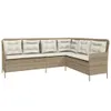 vidaXL Gartensofa in L-Form mit Kissen Beige Poly Rattan Produktbild-Vorschau 1