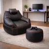 Gaming sitzsack + Fußhocker Kunstleder BANANAIR 100x110 rot Produktbild-Vorschau 2