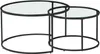 Two round coffee tables of different sizes, nested together, against a white background. Náhľad obrázku produktu
