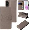 Collage of images showing a flip phone case from different angles and in use. Produktbild-Vorschau