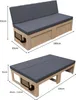 Two views of a camper van bed/sofa with dimensions indicated. Anteprima dell’immagine prodotto
