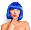 Bob Perücke für Damen, Herren & Kinder Cabaret cosplay Blau Produktbild-Vorschau 1