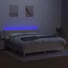 Boxspringbett mit Matratze & LED Creme 160x200 cm Stoff Produktbild-Vorschau 4