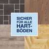 A collage of different flooring types with a central text overlay. Produktbild-Vorschau