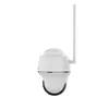 A white security camera with a black base and a white antenna, shown from the side against a white background. Anteprima dell’immagine prodotto