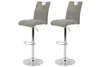 2er Set Barhocker Miranda II - Microfaser Vintage grau - Produktbild-Vorschau 1