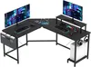L-förmiger Computertisch mit Ladefunktion,Gaming Produktbild-Vorschau 1