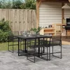 5-tlg. Garten-Essgruppe Schwarz Poly Rattan Produktbild-Vorschau 2