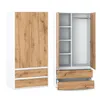 STIV Möbel | Kleiderschrank Weiß Matt/Eiche Wotan 90x50x180 Produktbild-Vorschau 3