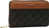 A brown and black patterned wallet with a gold logo. Anteprima dell’immagine prodotto