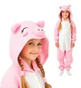 Pyžamo Onesie Kigurumi Prevlek Kostým Ružové prasa Náhľad obrázku produktu 1